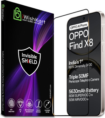 iWishKart Screen Guard for Oppo Find X8, Oppo Find X8 5G, find x 8, Military grade Edge to Edge Premium gorilla glass with Self Installation Guide - Wet & Dry wipes, Dust Absorber [With Warranty](Pack of 1)