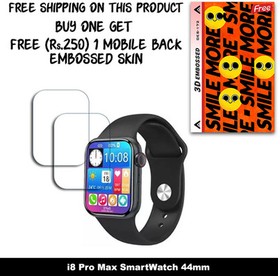 ARBAN Screen Guard for i8 Pro Max SmartWatch 44mm (FREE 250 RUPEES 1 3D EMBOSSED SKIN FOR MOBILE BACK W2S172)(Pack of 2)
