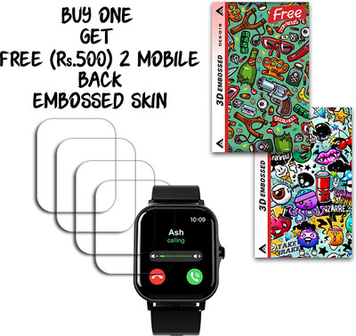 SOMTONE Screen Guard for Hammer Ace 1.69 inch WITH FREE 500 RUPEES 2 3D EMBOSSED SKIN FOR MOBILE BACK S018(Pack of 4)