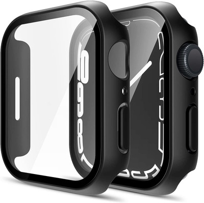 KAZUKI Screen Guard for Apple iWatch Series 8 & 7 Hard PC Case [45mm] Black(Pack of 1)