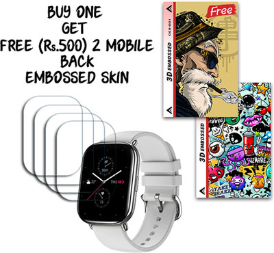 ARBAN Screen Guard for Amazfit Zepp E Square WITH FREE 500 RUPEES 2 3D EMBOSSED SKIN FOR MOBILE BACK S001(Pack of 4)