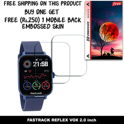 SOMTONE Screen Guard for FASTRACK REFLEX VOX 2.0 inch WITH FREE 250 RUPEES 1 3D EMBOSSED SKIN FOR MOBILE BACK W2S010(Pack of 2)