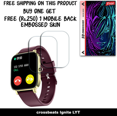 ARBAN Screen Guard for crossbeats Ignite LYT WITH FREE 250 RUPEES 1 3D EMBOSSED SKIN FOR MOBILE BACK W2S002(Pack of 2)