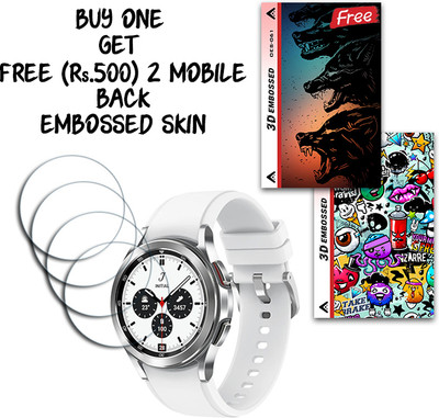 SOMTONE Screen Guard for Galaxy Watch4 Classic Bluetooth 42mm WITH FREE 500 RUPEES 2 3D EMBOSSED SKIN FOR MOBILE BACK S061(Pack of 4)