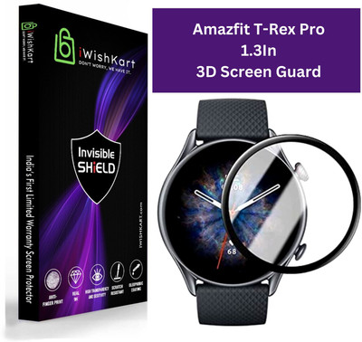 iWishKart Screen Guard for Amazfit T-Rex Pro, T Rex Pro, Trex Pro, 1.3Inch, Smart Watch NOT Included, NOT Tempered Glass, Curved Screen Guard(Pack of 1)