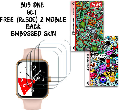ARBAN Screen Guard for crossbeats Ignite LYT Max 1.9 inch WITH FREE 500 RUPEES 2 3D EMBOSSED SKIN FOR MOBILE BACK S018(Pack of 4)