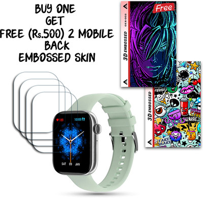 SOMTONE Screen Guard for Pebble Cosmos Max 1.81 inch WITH FREE 500 RUPEES 2 3D EMBOSSED SKIN FOR MOBILE BACK S002(Pack of 4)