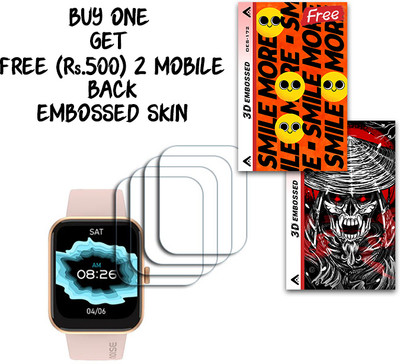ARBAN Screen Guard for noise ColorFit Caliber Go 1.69 inch WITH FREE 500 RUPEES 2 3D EMBOSSED SKIN FOR MOBILE BACK S172(Pack of 4)