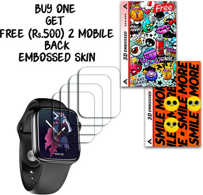 SOMTONE Screen Guard for crossbeats Ignite S5 1.96 inch WITH FREE 500 RUPEES 2 3D EMBOSSED SKIN FOR MOBILE BACK S039(Pack of 4)