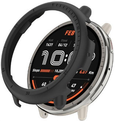 KAZUKI Screen Guard for Amazfit Active 2 A2437 Half Coverage PC Hollow Watch Protective Case(Black)(Pack of 1)