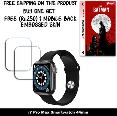 SOMTONE Screen Guard for i7 Pro Max Smartwatch 44mm WITH FREE 250 RUPEES 1 3D EMBOSSED SKIN FOR MOBILE BACK W2S034(Pack of 2)