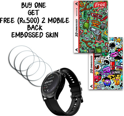 SOMTONE Screen Guard for Hammer Pulse Ace Plus Round Smartwatch 1.28inch WITH FREE 500 RUPEES 2 3D EMBOSSED SKIN FOR MOBILE BACK S018(Pack of 4)