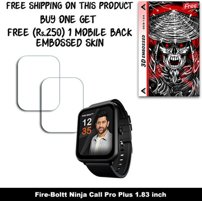 ARBAN Screen Guard for Fire-Boltt Ninja Call Pro Plus 1.83 inch (FREE 250 RUPEES 1 3D EMBOSSED SKIN FOR MOBILE BACK W2S124)(Pack of 2)