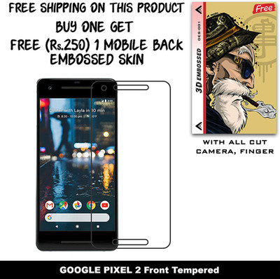 ARBAN Screen Guard for GOOGLE PIXEL 2 And Free 1 Mobile Back Embossed Skin With Cut FS001(Pack of 1)
