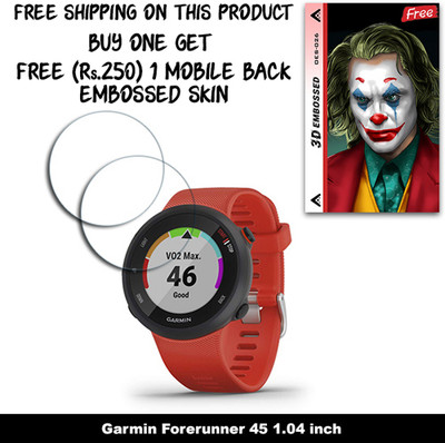 ARBAN Screen Guard for Garmin Forerunner 45 1.04 inch WITH FREE 250 RUPEES 1 3D EMBOSSED SKIN FOR MOBILE BACK W2S026(Pack of 2)