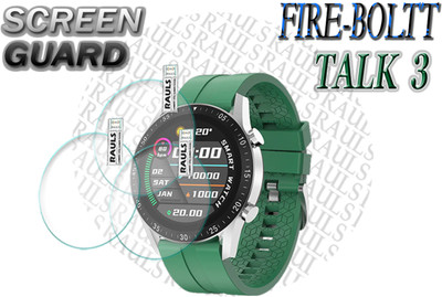 rauls Screen Guard for Fire-Boltt Talk 3 Smart Watch(Pack of 3)