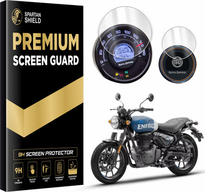 spartan shield Screen Guard for ROYAL ENFIELD HUNTER 350 || Instrument Cluster + Tripper Navigation Panel Guard || Anti Fingerprint | Scratch Resistant || Bike Analog Display Meter 9H Accessories 2025 [Not Tempered Glass](Pack of 2)