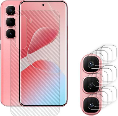 ARBAN Edge To Edge Screen Guard for Infinix Hot 60 Pro Plus 4G Camera Lens Glass Protector | Anti-Scratch | Edge to Edge Full Coverage | 9H Hardness ( BACK CARBON FIBER SKIN + CAMERA LENS PROTECTOR )(Pack of 4)
