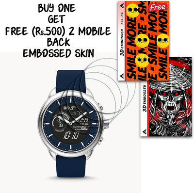 SOMTONE Screen Guard for FOSSIL Gen 6 Hybrid 1.1 inch WITH FREE 500 RUPEES 2 3D EMBOSSED SKIN FOR MOBILE BACK S172(Pack of 4)