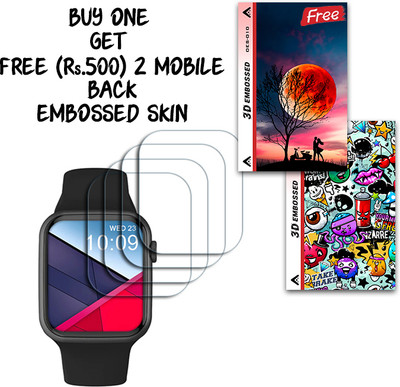 ARBAN Screen Guard for crossbeats Ignite S3 Max 1.85 inch WITH FREE 500 RUPEES 2 3D EMBOSSED SKIN FOR MOBILE BACK S010(Pack of 4)