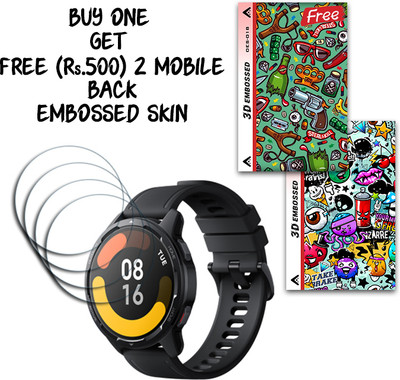 ARBAN Screen Guard for Xiaomi Watch S1 Active 1.43 inch WITH FREE 500 RUPEES 2 3D EMBOSSED SKIN FOR MOBILE BACK S018(Pack of 4)