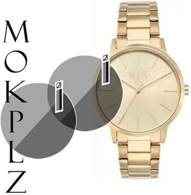 MOKPLZ Screen Guard for ARMANI EXCHANGE CAYDE AX2707 ANALOG GOLD(Pack of 2)