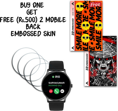 ARBAN Screen Guard for Maxima Max Pro Knight smartwatch 44.5mm WITH FREE 500 RUPEES 2 3D EMBOSSED SKIN FOR MOBILE BACK S172(Pack of 4)
