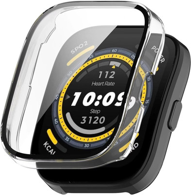 KAZUKI Screen Guard for Amazfit Bip 5 Tempered Watch Protective Case (Clear)(Pack of 1)