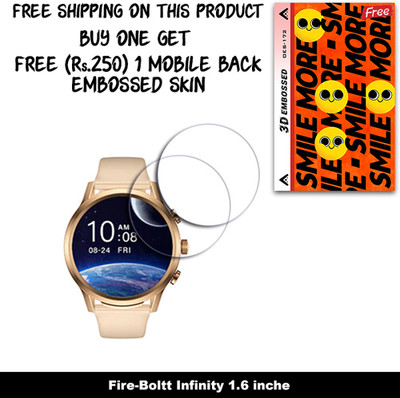 ARBAN Screen Guard for Fire-Boltt Infinity 1.6 inche (FREE 250 RUPEES 1 3D EMBOSSED SKIN FOR MOBILE BACK W2S172)(Pack of 2)