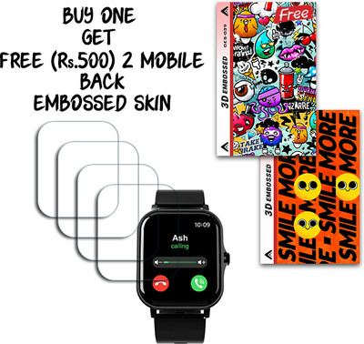 SOMTONE Screen Guard for Hammer Ace 1.69 inch WITH FREE 500 RUPEES 2 3D EMBOSSED SKIN FOR MOBILE BACK S039(Pack of 4)