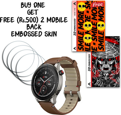 ARBAN Screen Guard for Amazfit GTR 4 WITH FREE 500 RUPEES 2 3D EMBOSSED SKIN FOR MOBILE BACK S172(Pack of 4)