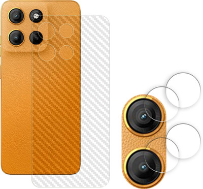SOMTONE Screen Guard for Motorola Moto G15 4G Camera Lens Glass Protector | Anti-Scratch | Edge to Edge Full Coverage | 9H Hardness (BACK CARBON FIBER SKIN + CAMERA LENS PROTECTOR)(Pack of 2)