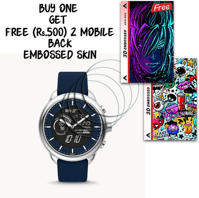 ARBAN Screen Guard for FOSSIL Gen 6 Hybrid 1.1 inch WITH FREE 500 RUPEES 2 3D EMBOSSED SKIN FOR MOBILE BACK S002(Pack of 4)