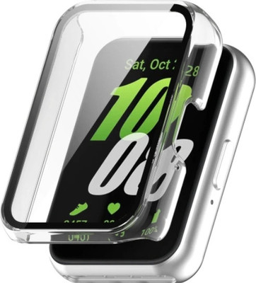 KAZUKI Screen Guard for Samsung Galaxy Fit 3 SM-R390 PC + Tempered Glass Film Integrated Watch Protective Case (Transparent)(Pack of 1)