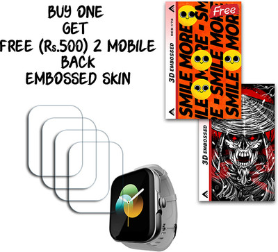 SOMTONE Screen Guard for SENS NUTON 1 with 1.7 IPS Display WITH FREE 500 RUPEES 2 3D EMBOSSED SKIN FOR MOBILE BACK S172(Pack of 4)