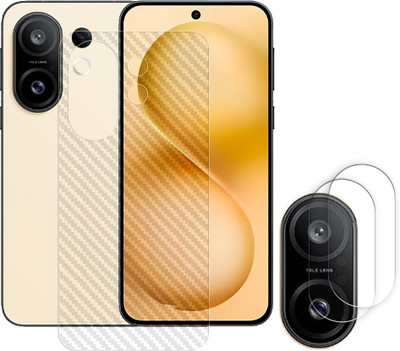 ARBAN Screen Guard for vivo S30 Pro mini 5G Camera Lens Glass Protector | Anti-Scratch | Edge to Edge Full Coverage | 9H Hardness ( BACK CARBON FIBER SKIN + CAMERA LENS PROTECTOR )(Pack of 2)
