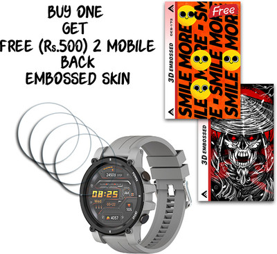 SOMTONE Screen Guard for Vibez by Lifelong Haile Smartwatch 1.28inch WITH FREE 500 RUPEES 2 3D EMBOSSED SKIN FOR MOBILE BACK S172(Pack of 4)