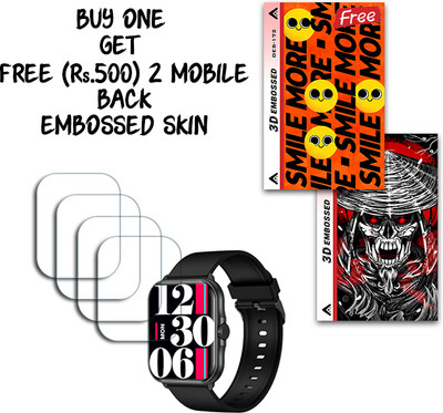 ARBAN Screen Guard for Fire-Boltt Eterno 1.99 inch WITH FREE 500 RUPEES 2 3D EMBOSSED SKIN FOR MOBILE BACK S172(Pack of 4)