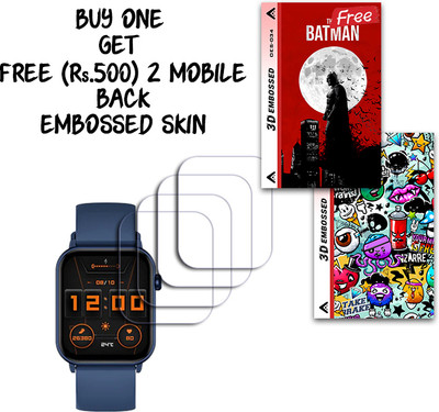 ARBAN Screen Guard for Fire-Boltt Ninja Fit 1.69 WITH FREE 500 RUPEES 2 3D EMBOSSED SKIN FOR MOBILE BACK S034(Pack of 4)