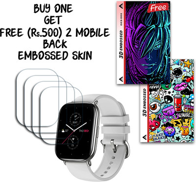 SOMTONE Screen Guard for Amazfit Zepp E Square WITH FREE 500 RUPEES 2 3D EMBOSSED SKIN FOR MOBILE BACK S002(Pack of 4)