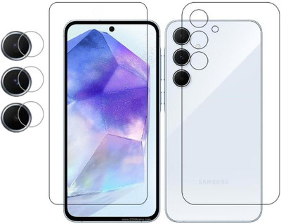 ISAAK Screen Guard for Samsung Galaxy M35 5G Unbreakable Front & Back Screen Guard and Camera Lens Protector (3 In 1 COMBO PACK)(Pack of 3)