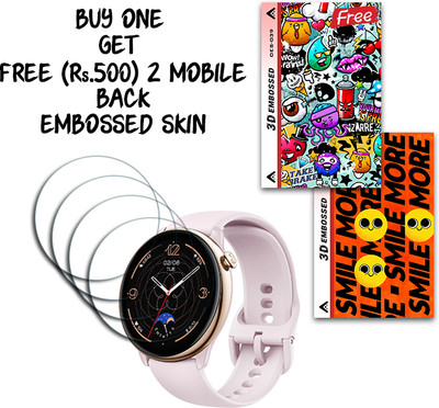 SOMTONE Screen Guard for Amazfit GTR Mini 1.28 inch WITH FREE 500 RUPEES 2 3D EMBOSSED SKIN FOR MOBILE BACK S039(Pack of 4)