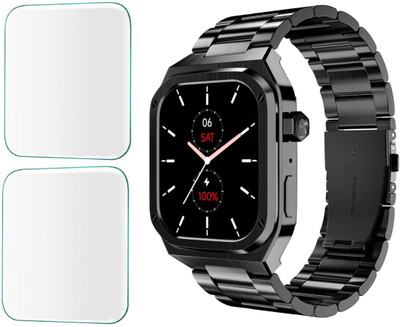 CUBES Screen Guard for Noise ColorFit Chrome Luxury 1.85 Inch Smart watch | Soft and Flexible | Touch Sensitive | Unbreakable | Ultra Thin High Grade 9H TPU Film (Not a Glass Tempered)(Pack of 2)
