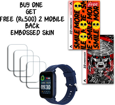SOMTONE Screen Guard for realme Techlife Smart Watch SZ100 1.69 inch WITH FREE 500 RUPEES 2 3D EMBOSSED SKIN FOR MOBILE BACK S172(Pack of 4)