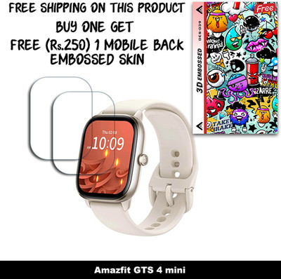 SOMTONE Screen Guard for Amazfit GTS 4 mini (FREE 250 RUPEES 1 3D EMBOSSED SKIN FOR MOBILE BACK W2S039)(Pack of 2)
