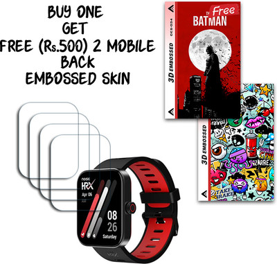 ARBAN Screen Guard for Noise X-Fit 2 HRX Edition SmartWatch 1.69inch WITH FREE 500 RUPEES 2 3D EMBOSSED SKIN FOR MOBILE BACK S034(Pack of 4)