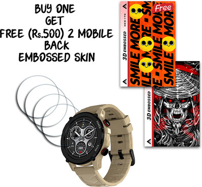 SOMTONE Screen Guard for Maxima Max Pro X4 PLUS SmartWatch 1.32inch WITH FREE 500 RUPEES 2 3D EMBOSSED SKIN FOR MOBILE BACK S172(Pack of 4)
