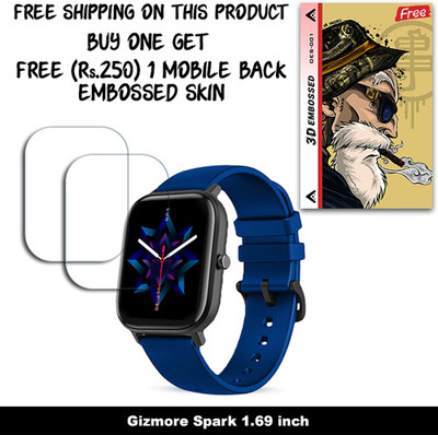 SOMTONE Screen Guard for Gizmore Spark 1.69 inch WITH FREE 250 RUPEES 1 3D EMBOSSED SKIN FOR MOBILE BACK W2S001(Pack of 2)