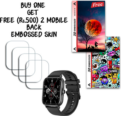 ARBAN Screen Guard for Maxima Smartwatch Max Pro Bold 1.81 inch WITH FREE 500 RUPEES 2 3D EMBOSSED SKIN FOR MOBILE BACK S010(Pack of 4)
