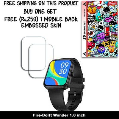 SOMTONE Screen Guard for Fire-Boltt Wonder 1.8 inch (FREE 250 RUPEES 1 3D EMBOSSED SKIN FOR MOBILE BACK W2S039)(Pack of 2)